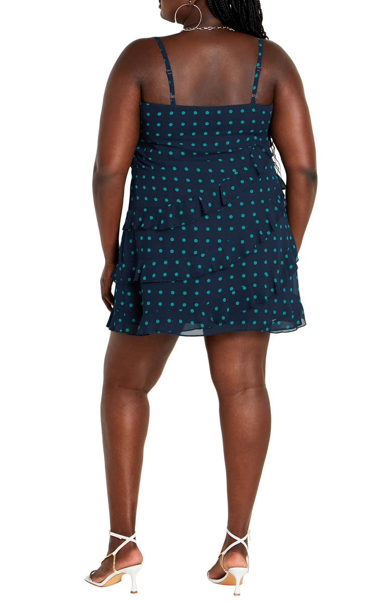 City Chic Harley Polka Dot Ruffle Minidress, Alternate, color, 