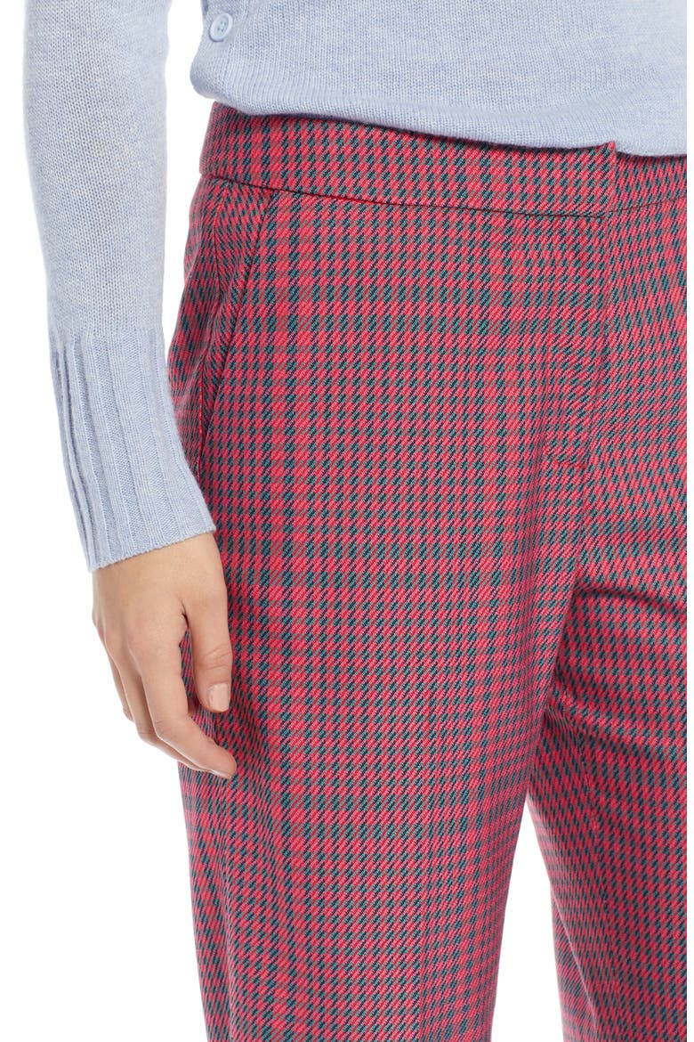 Straight Leg Plaid Pants, Alternate, color, PINK SIMONE PLAID