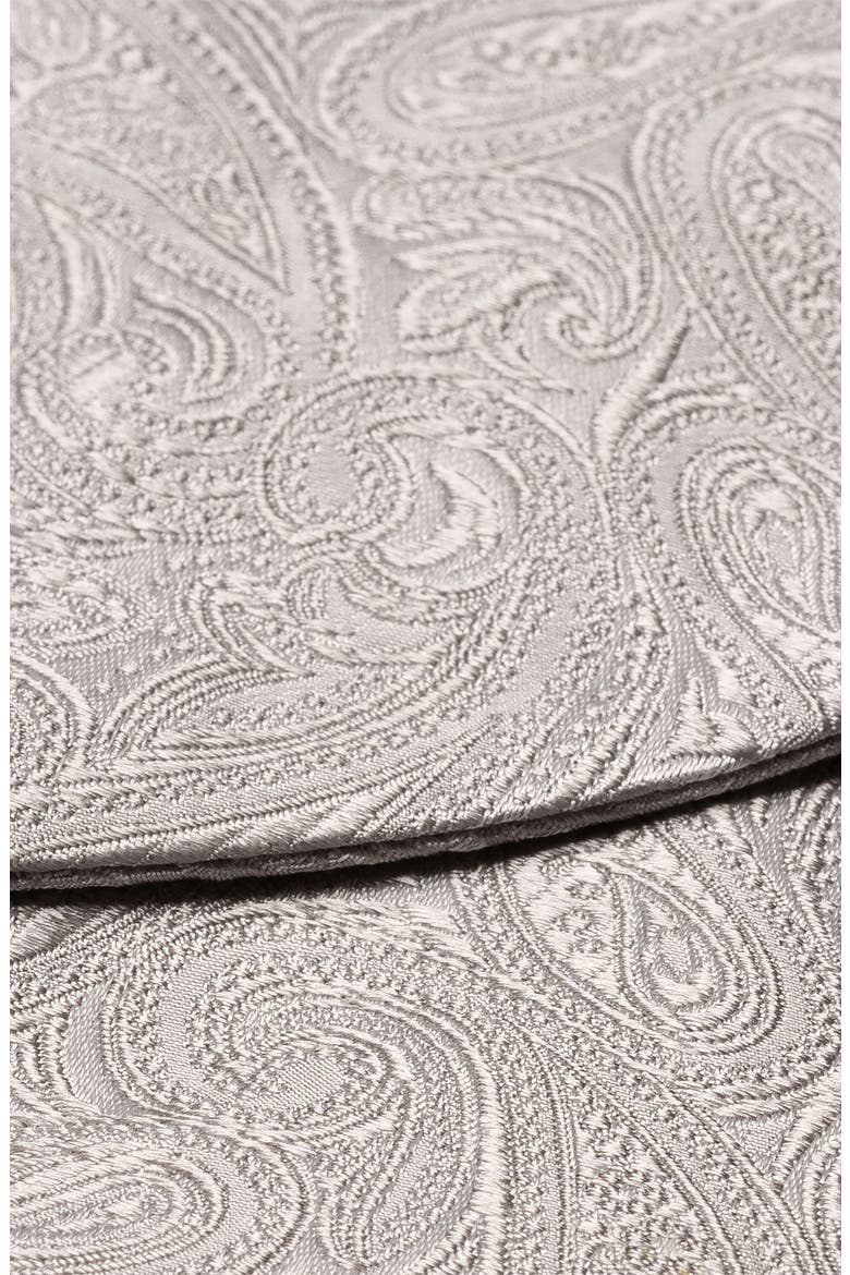 Paisley Jacquard Silk Bow Tie, Alternate, color, SILVER