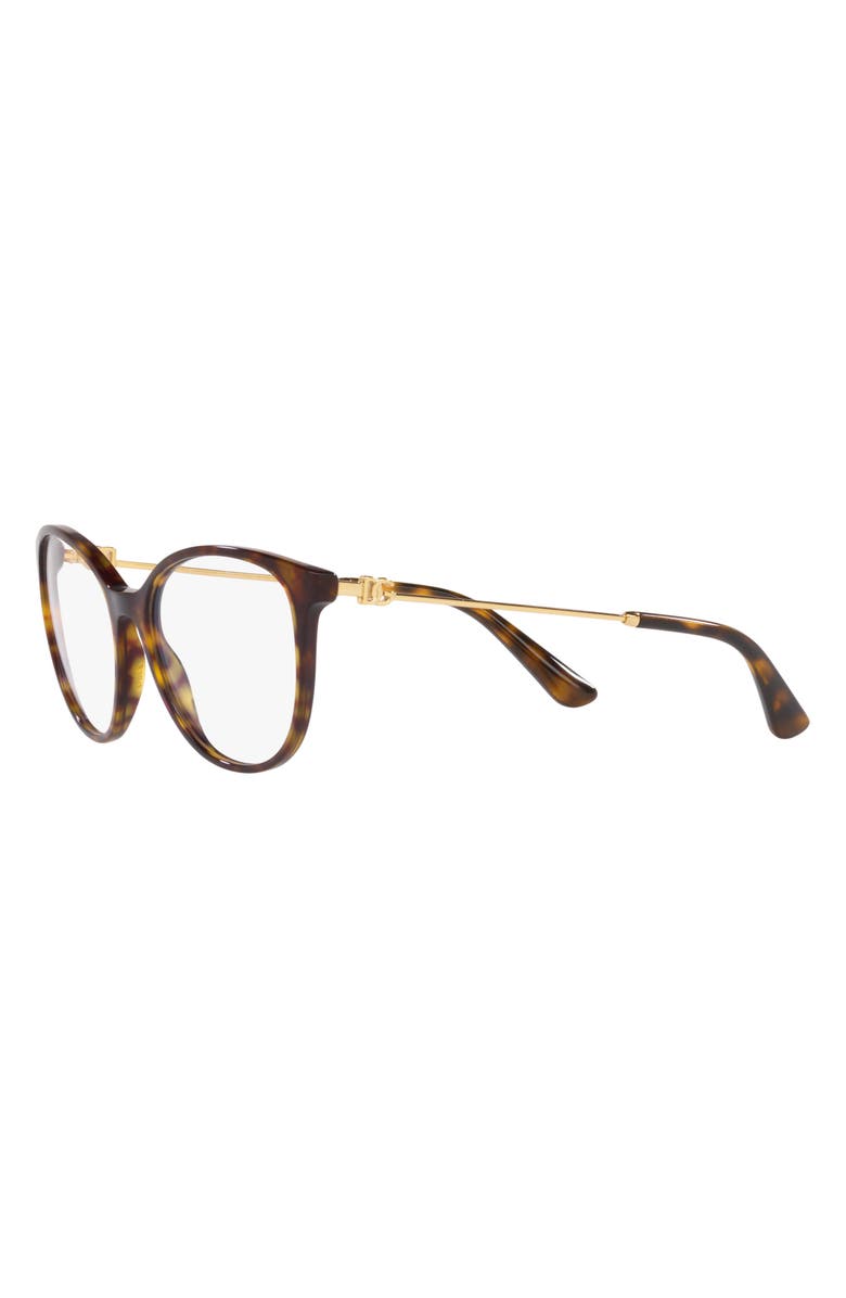 Dolce&Gabbana 52mm Butterfly Optical Glasses, Alternate, color, Havana