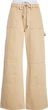 MONSE Double Waistband Wide Leg Carpenter Pants