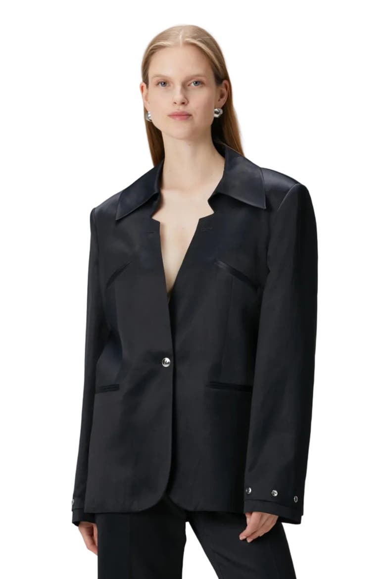 Linen Blend Woven Jacket, Alternate, color, BLACK