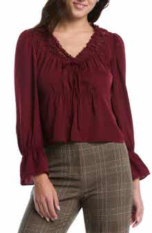 Lace Trimmed Empire Waist Cropped Top