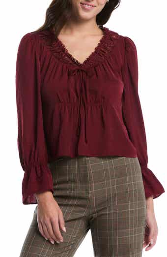 Lace Trimmed Empire Waist Cropped Top