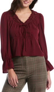 Laundry by Shelli Segal Lace Trimmed Empire Waist Cropped Top
