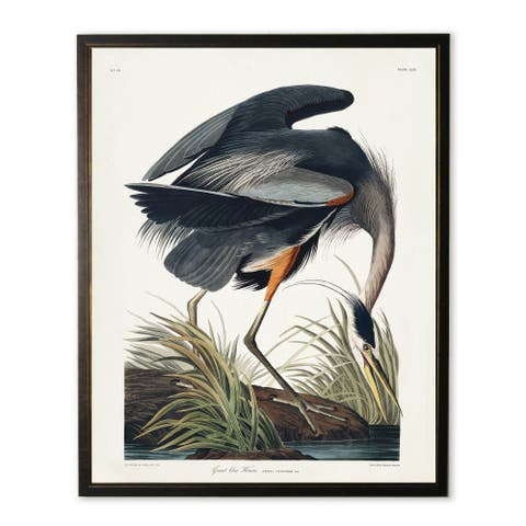 Black Heron in Black and Copper Frame