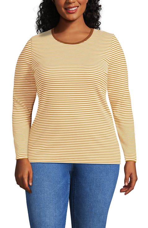 Plus Size Long Sleeve Micro Rib T-Shirt