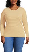 Lands' End Plus Size Long Sleeve Micro Rib T-Shirt