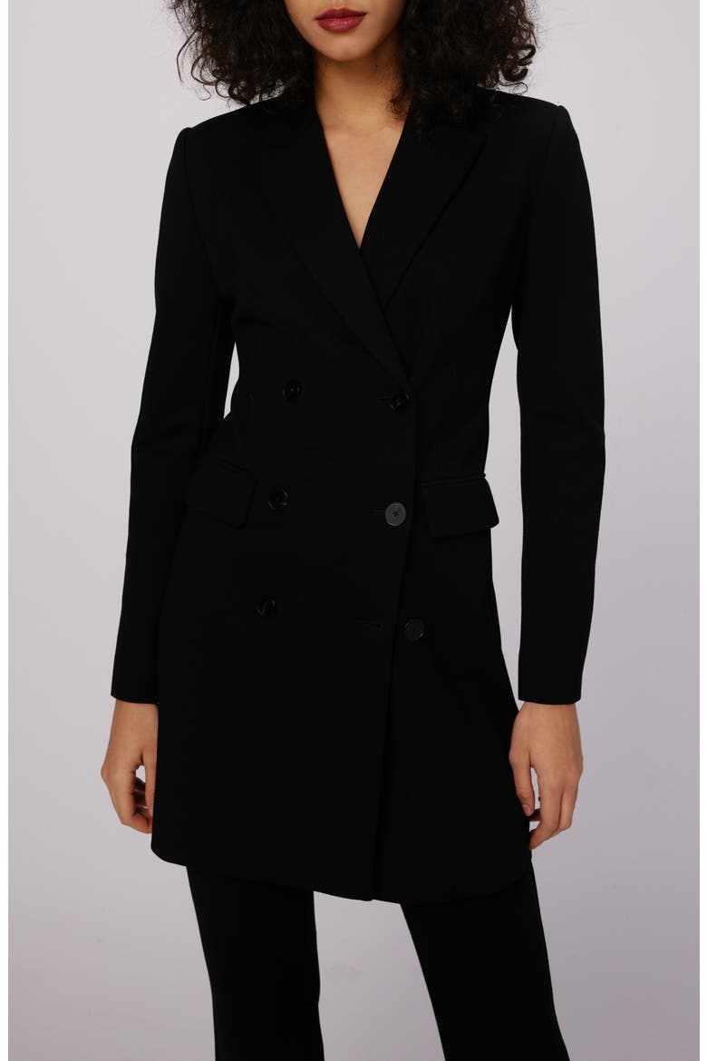 Virginia Double Breasted Long Jacket, Main, color, BLACK