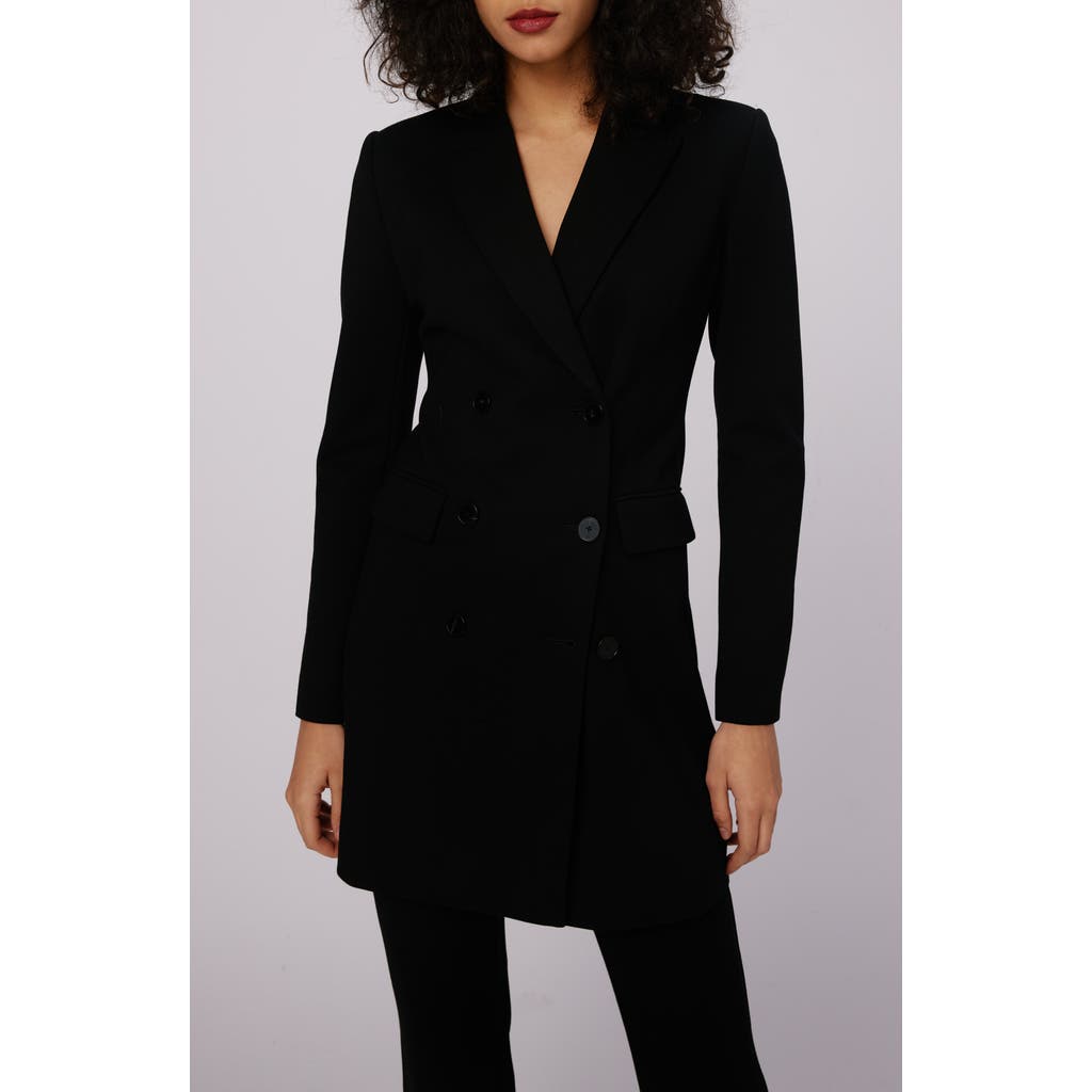 Dvf Virginia Double Breasted Long Jacket In Black