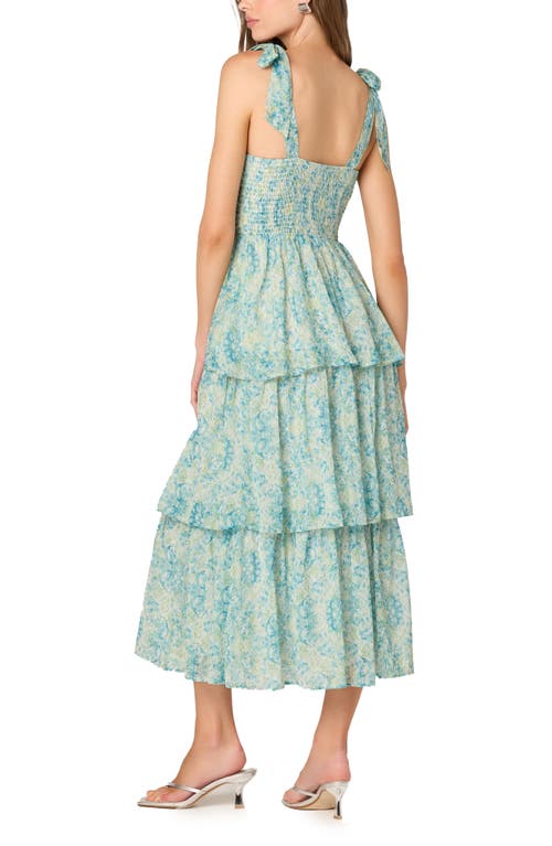 Astr The Label Tiered Tie Strap Sundress In Blue