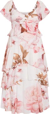 City Chic Sienna Floral Print Midi Dress