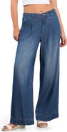 HINT OF BLU Chill Pleated Mid Rise Wide Leg Jeans