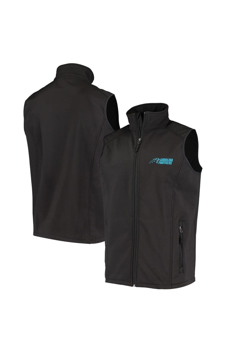 DUNBROOKE Men's Dunbrooke Black Carolina Panthers Circle Archer Softshell Full-Zip Vest, Main, color, 