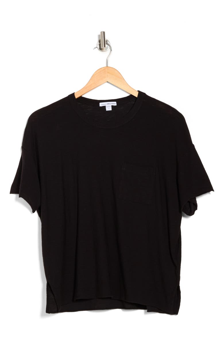 James Perse Crewneck Pocket T-Shirt, Alternate, color, Black