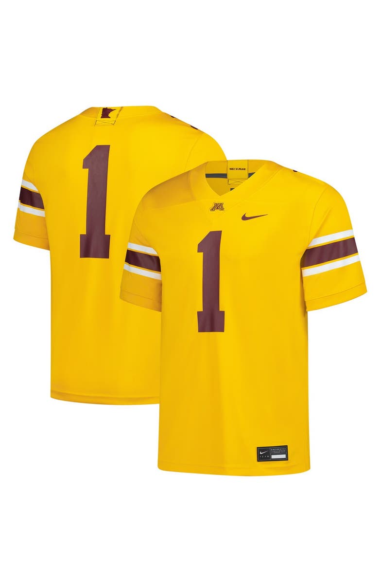 Nike Men's Nike #1 Gold Minnesota Golden Gophers Untouchable Replica Game Jersey, Main, color, Gold