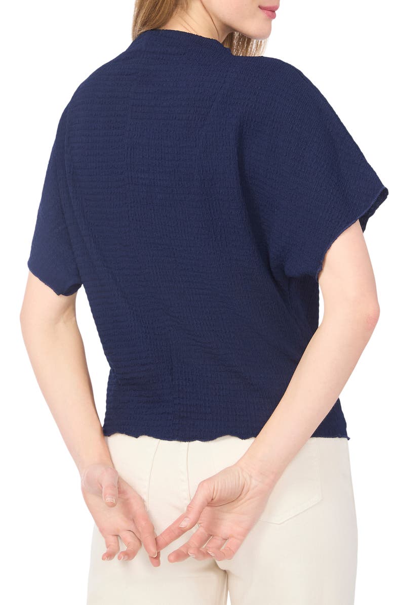 Vince Camuto Textured Mock Neck Top, Alternate, color, Classic Navy