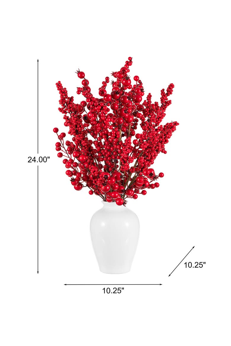 24"H Christmas Berry Vase Centerpiece, Alternate, color, Red