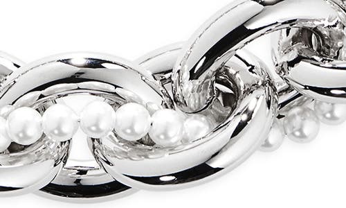 Simone Rocha Xl Faux Pearl Chain Necklace In Silver