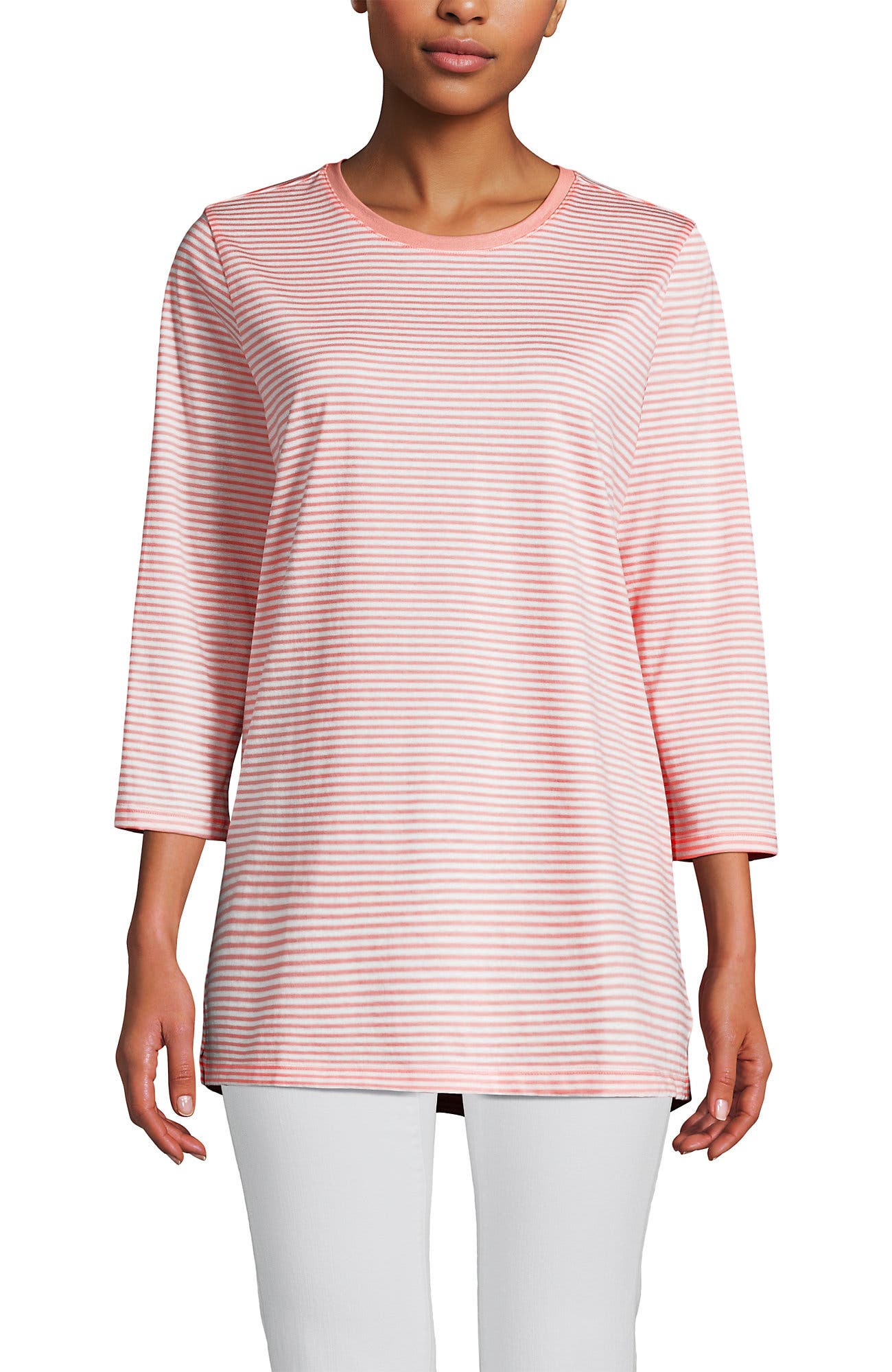 Sunset Coral Pink Micro Stripe