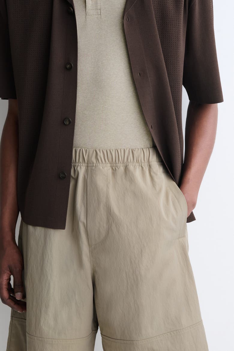 Cotton Elasticated Knee-Length Shorts, Alternate, color, BEIGE