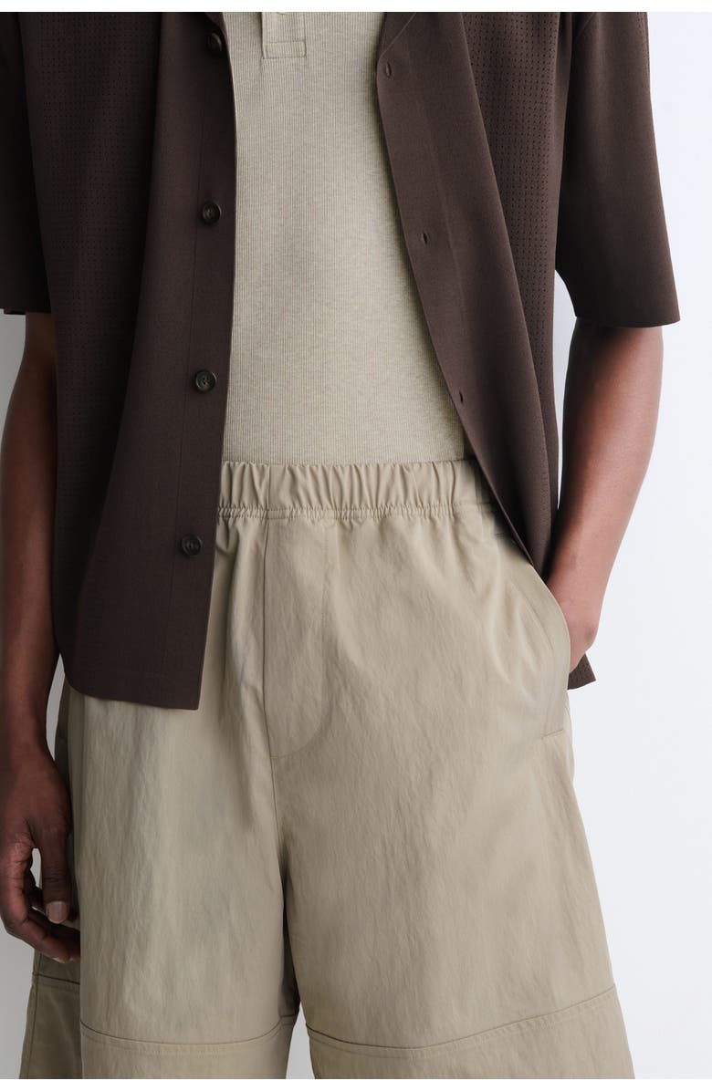 COS Cotton Elasticated Knee-Length Shorts, Alternate, color, Beige