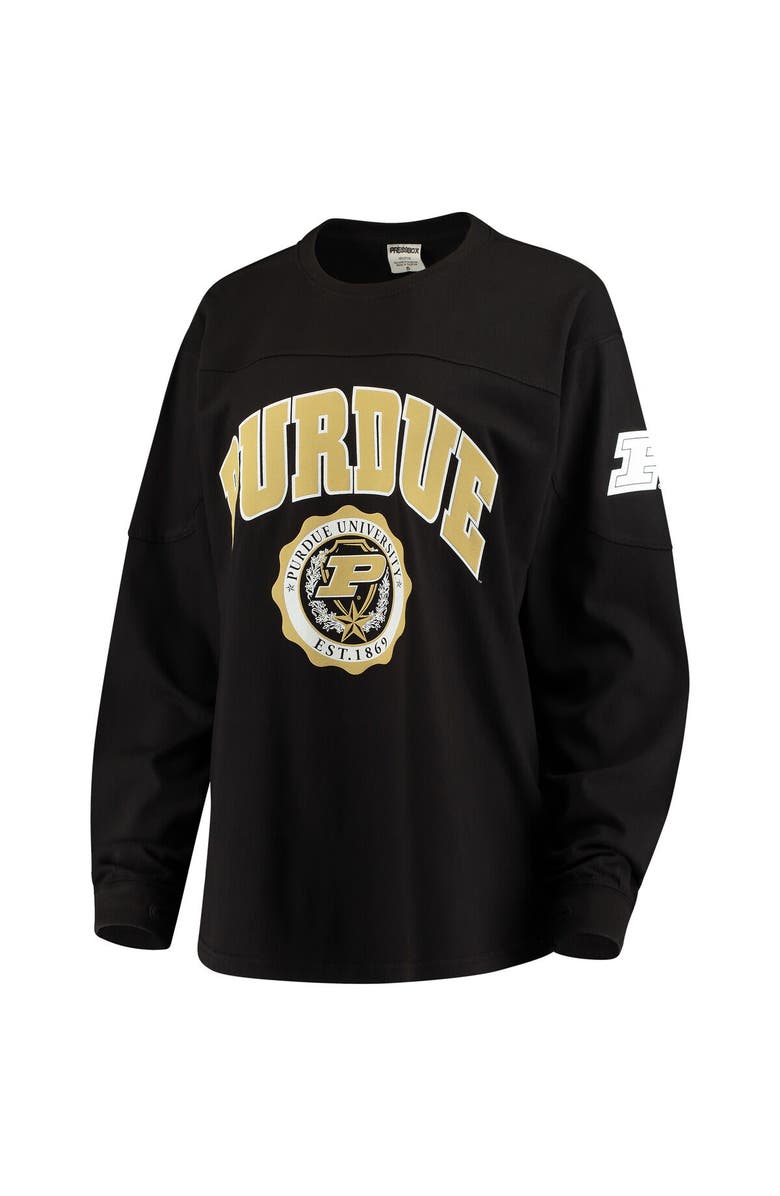 PRESSBOX Women's Black Purdue Boilermakers Edith Long Sleeve T-Shirt, Alternate, color, 