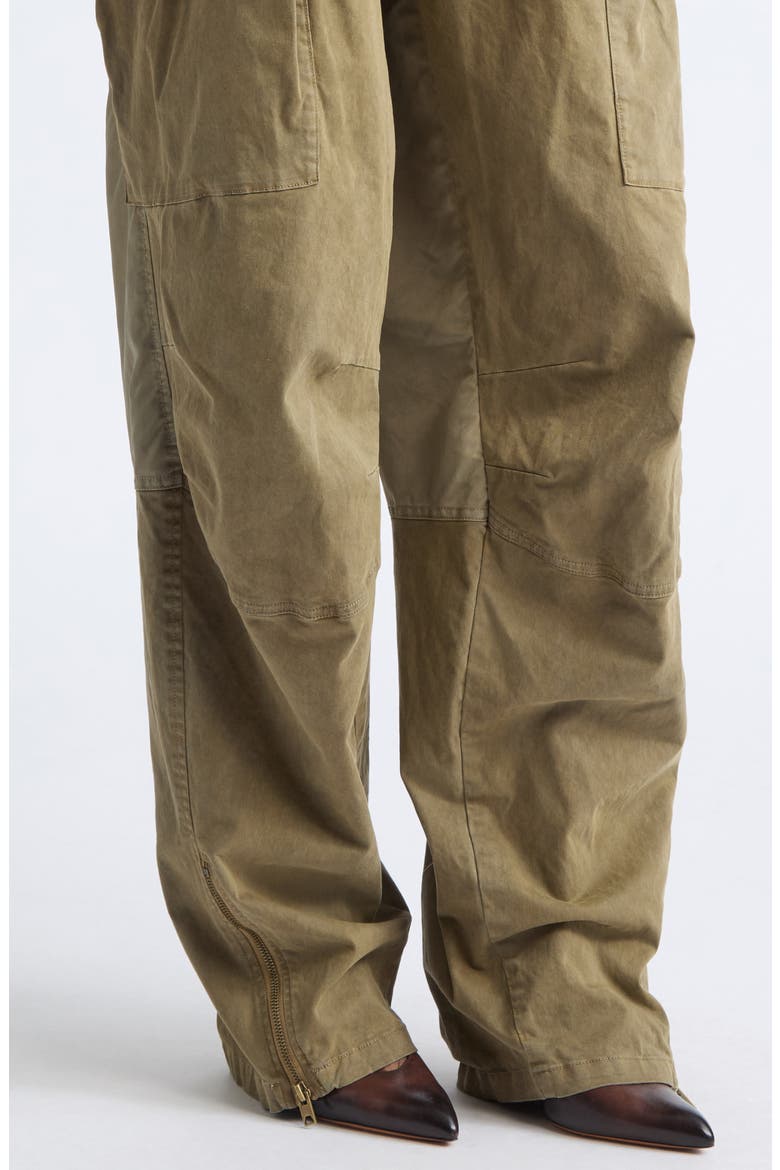 P-Arker Mixed Media Zip Hem Cargo Pants, Alternate, color, KHAKI