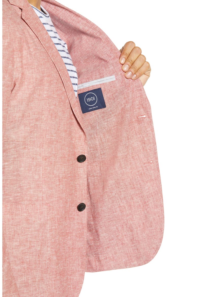 Extra Trim Fit Chambray Sport Coat, Alternate, color, RED BARN CHAMBRAY