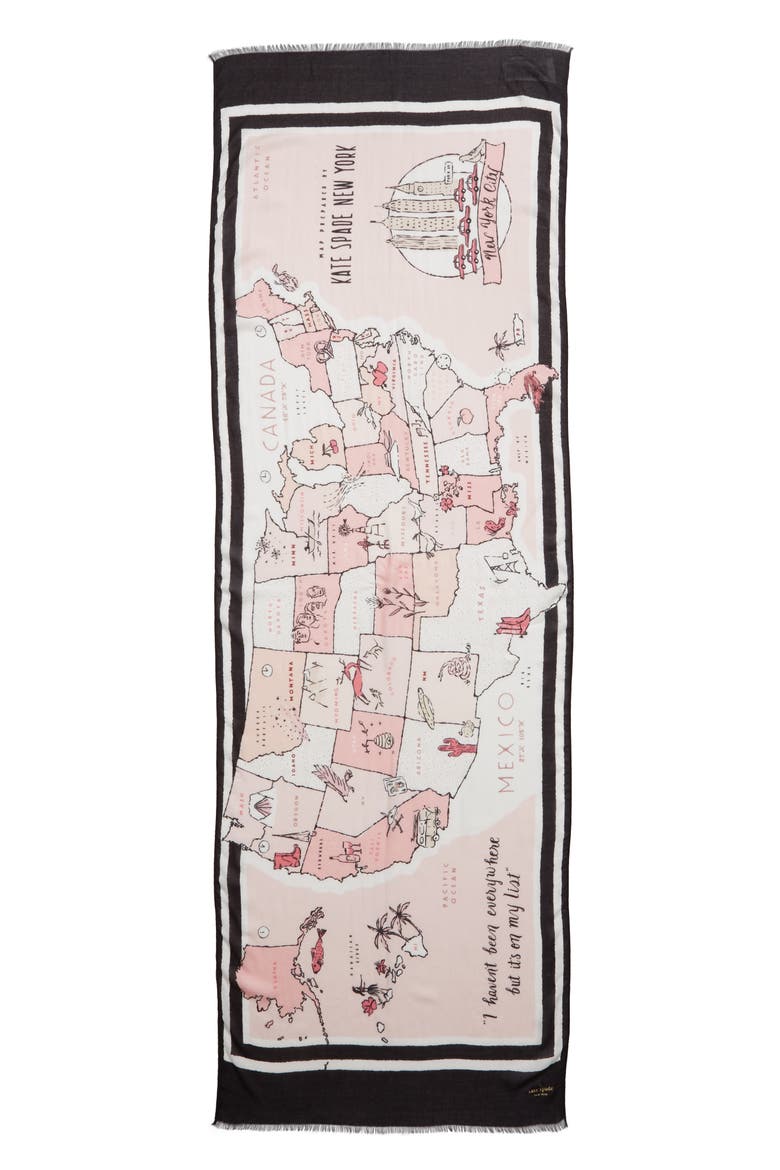 usa map scarf, Alternate, color, ROSE DEW