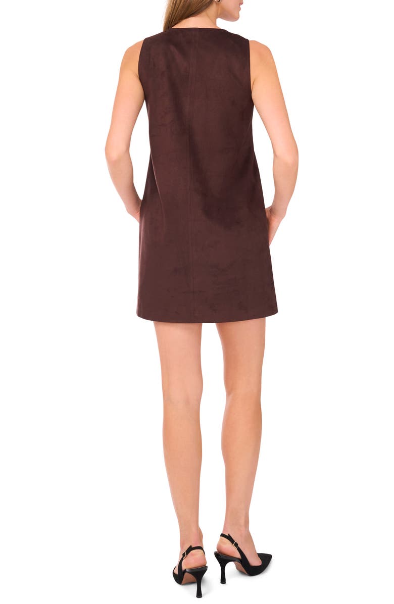 1.STATE Sleeveless Faux Suede Tank Dress, Alternate, color, Chocolate