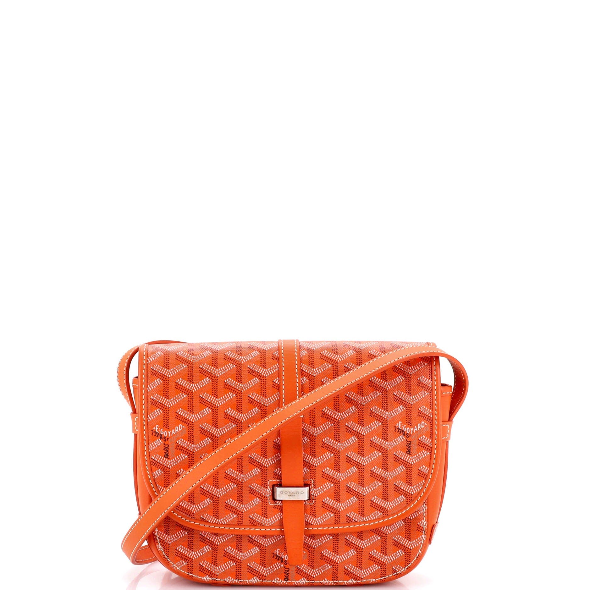 Pre-Owned Goyard Belvedere II Messenger Bag Coated Canvas PM, Main, color, Orange