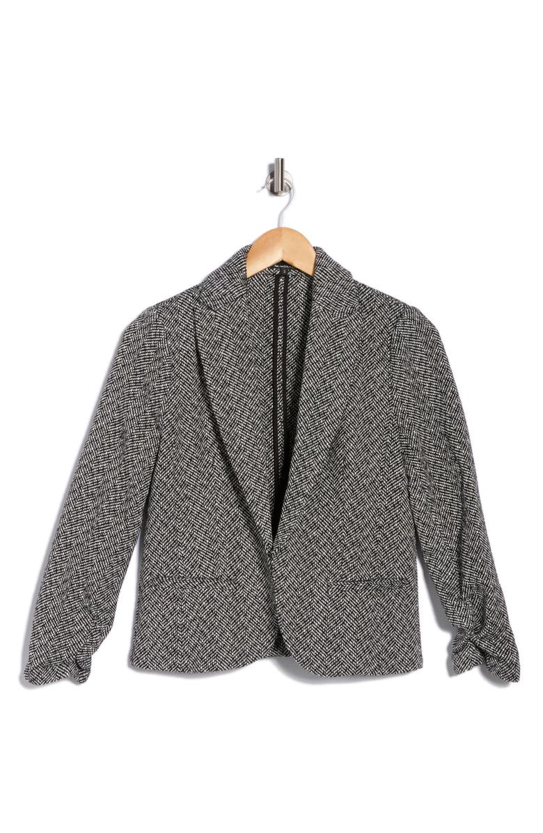 Amanda & Chelsea Herringbone Blazer, Alternate, color, Black/ White