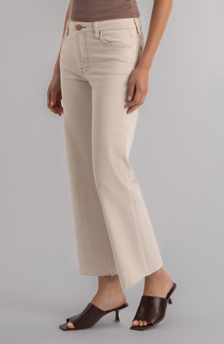 KUT from the Kloth High Waist Wide Leg Jeans, Alternate, color, Ecru