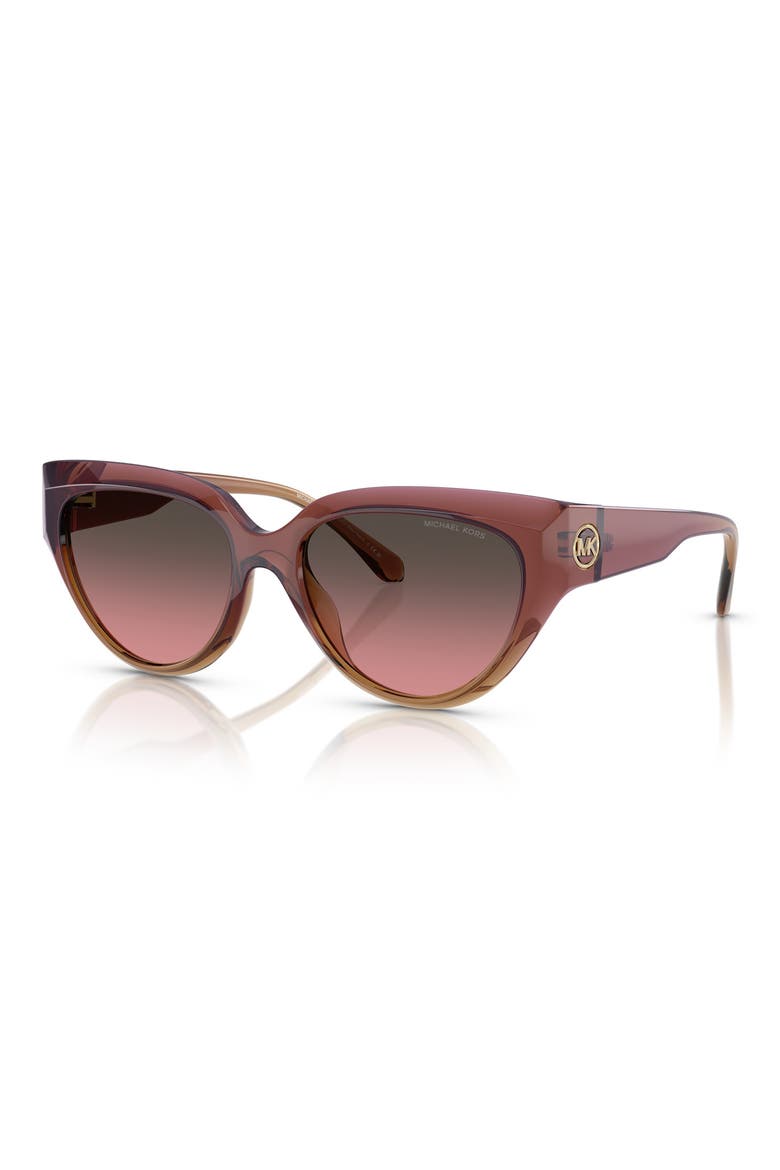 55mm Gradient Cat Eye Sunglasses, Alternate, color, DUSTY ROSE BROWN / BROWN ROSE
