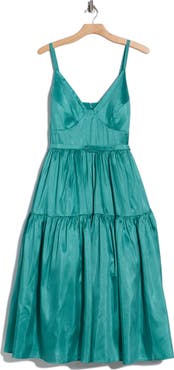 Hutch Belted Bustier Tiered Dress