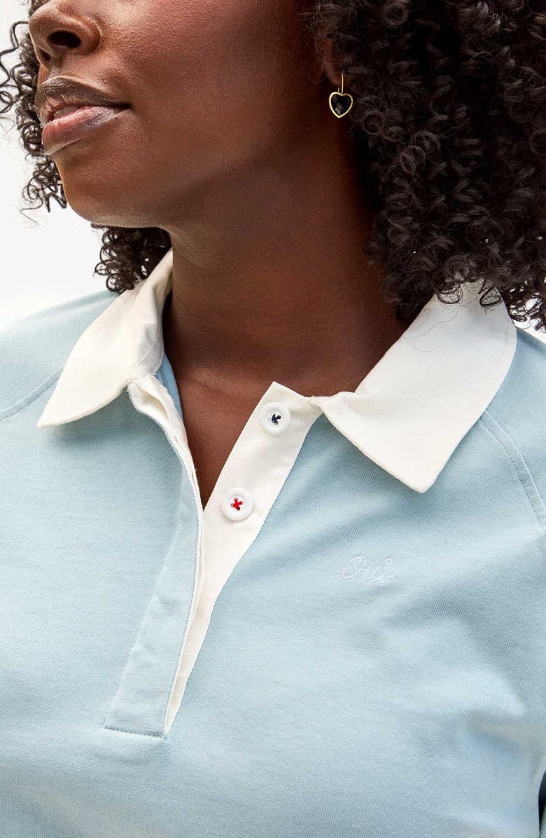 Clare V. Le Rugby Shirt, Alternate, color, Dusty Blue