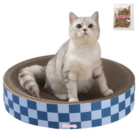 Nelson 20.13" Modern Cardboard Round Bowl Cat Scratcher with Catnip