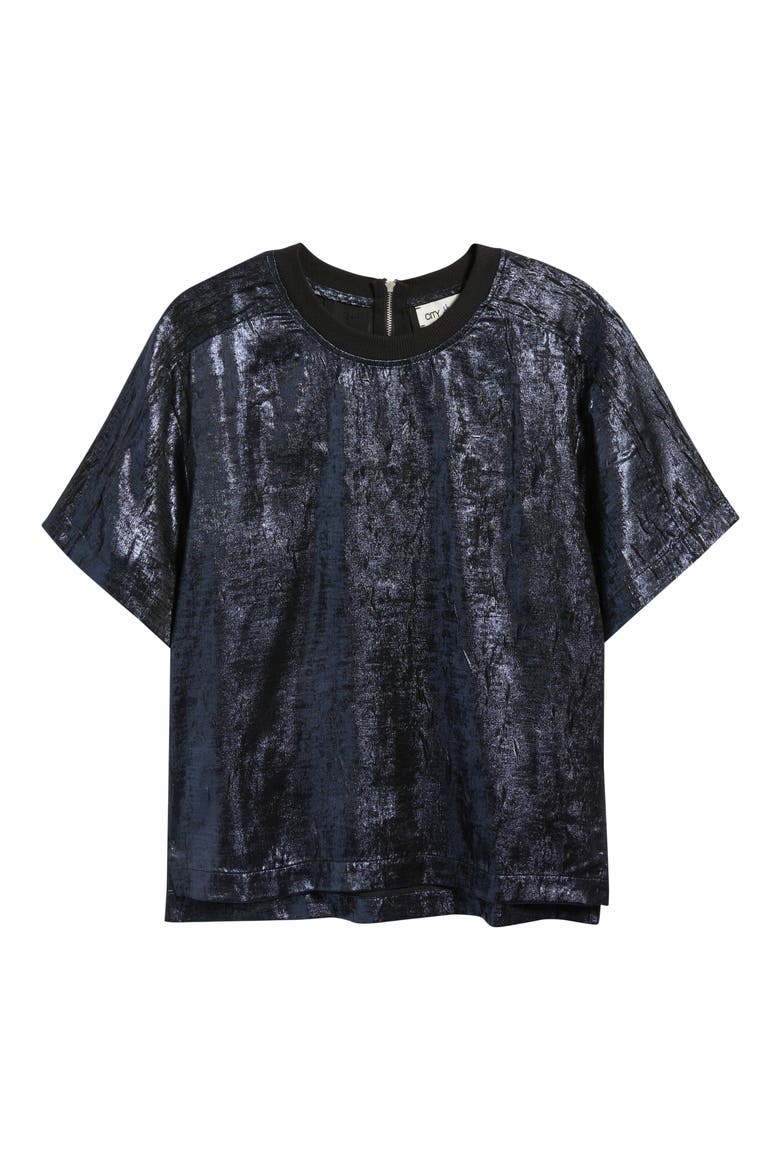 Foil Print T-Shirt, Alternate, color, MIDNIGHT