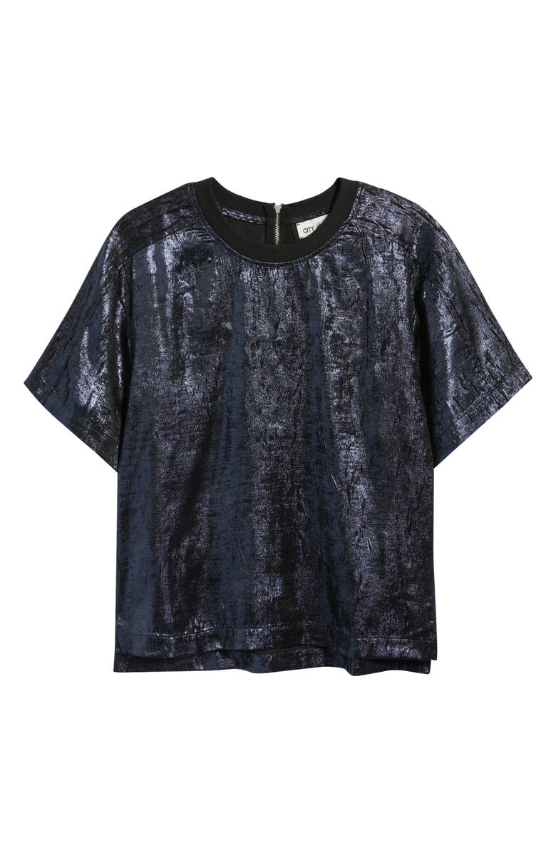 CITY BLUES Foil Print T-Shirt, Alternate, color, Midnight