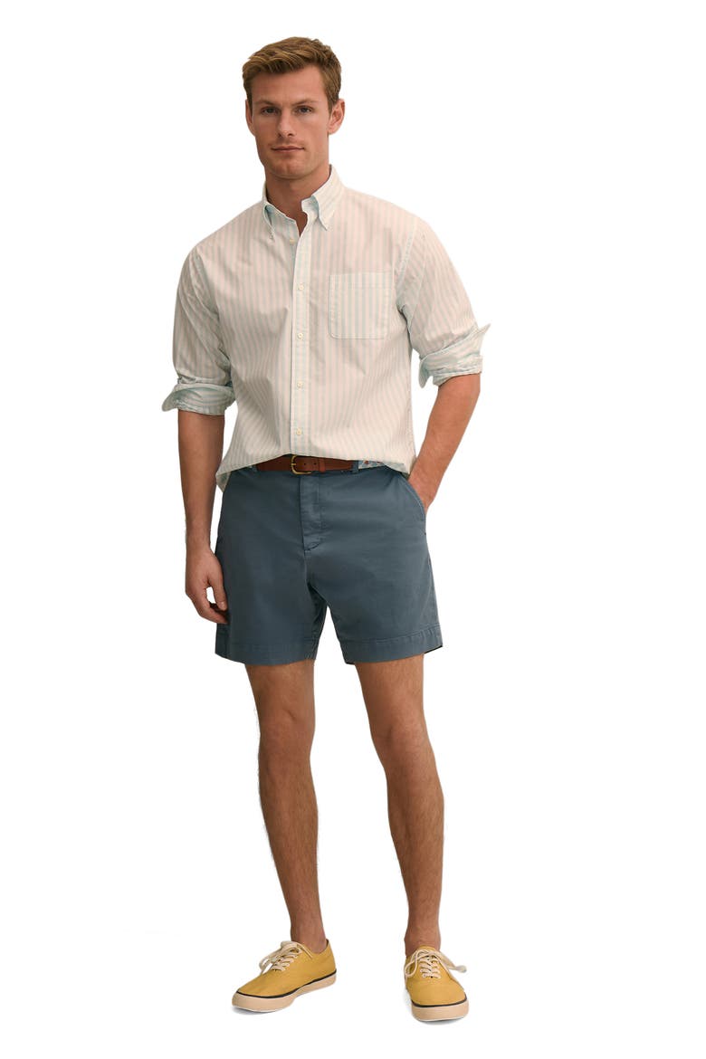 Flat Front Stretch Cotton Chino Shorts, Alternate, color, INDIAN TEAL