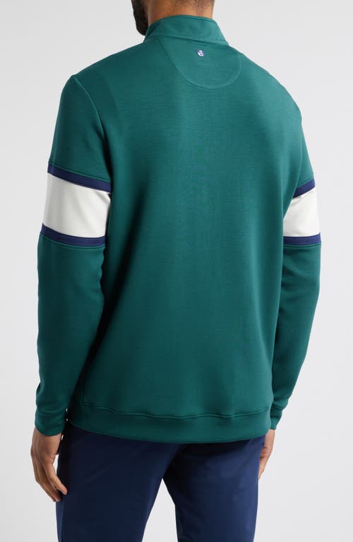 Swannies Owen Chest Stripe Golf Quarter Zip In Forest
