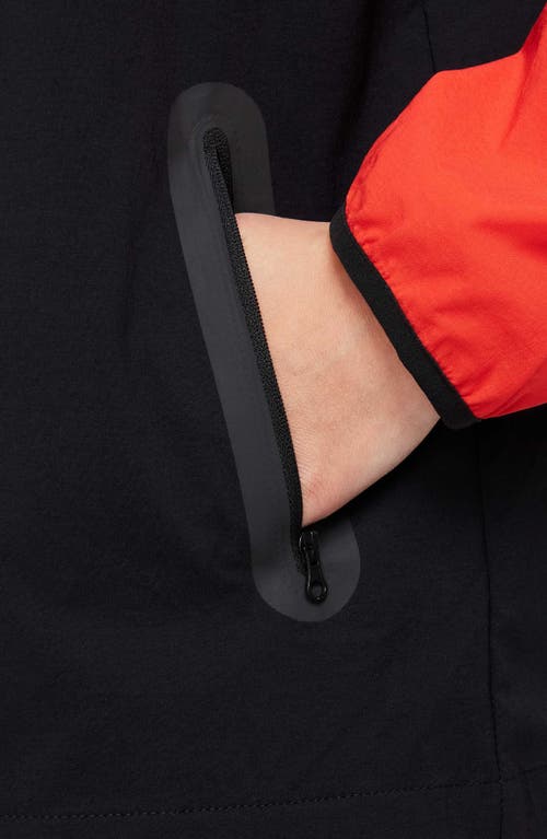 Nike Boys Nsw Tech Woven Full-zip Jacket Pd In Black/light Crimson/black