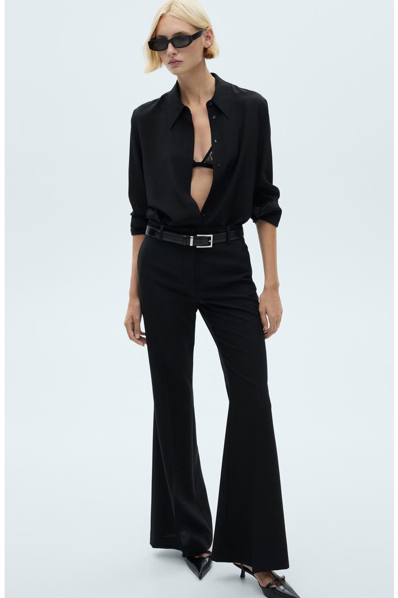 Suit Pants with Satin Waistband, Alternate, color, BLACK
