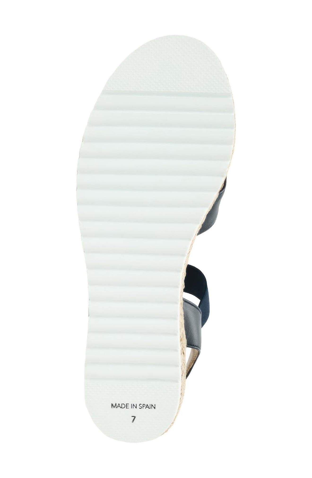 Almeria Weatherproof Slingback Espadrille Platform Wedge Sandal, Alternate, color, NAVY LEATHER