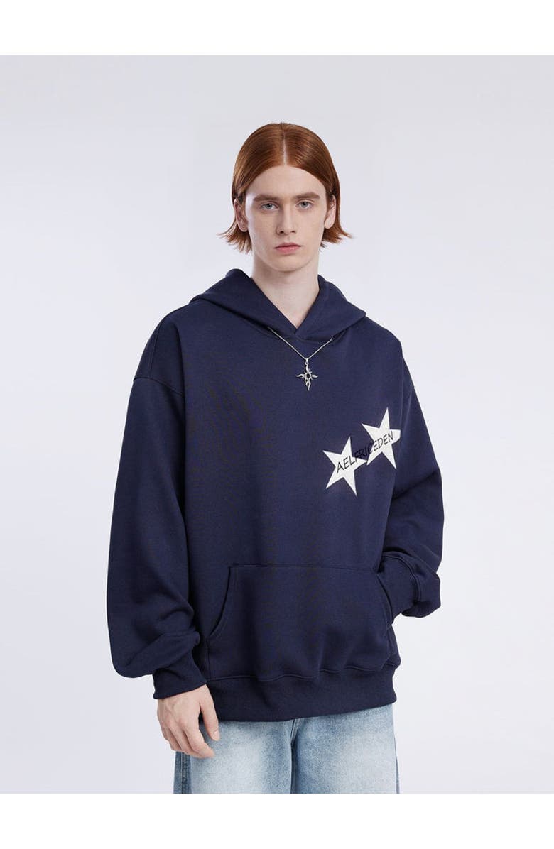 AELFRIC EDEN Star Color Contrast Hoodie, Alternate, color, Dark Blue