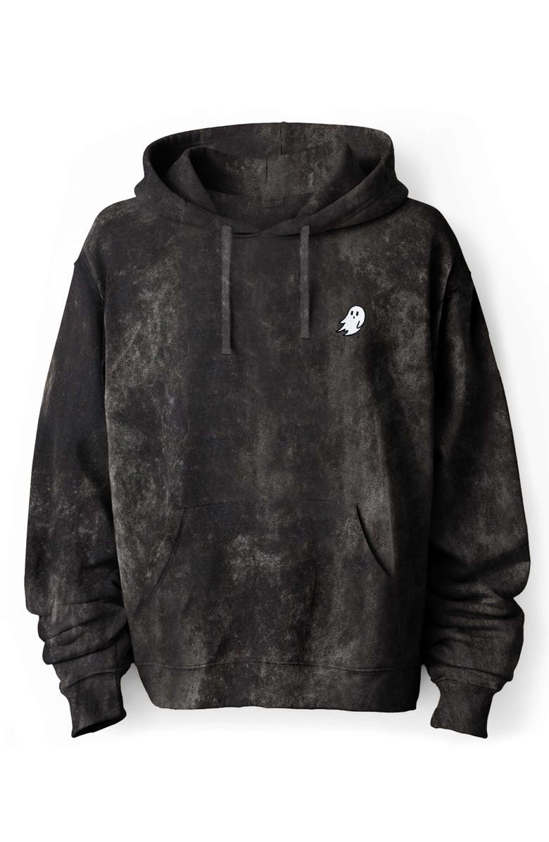 Dalix Ghost Embroidered Washed Hoodie, Main, color, Black
