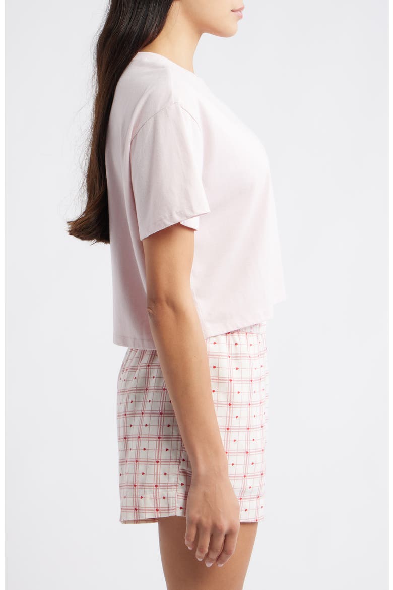 Boxy Crop Sleep T-Shirt, Alternate, color, PINK KISS