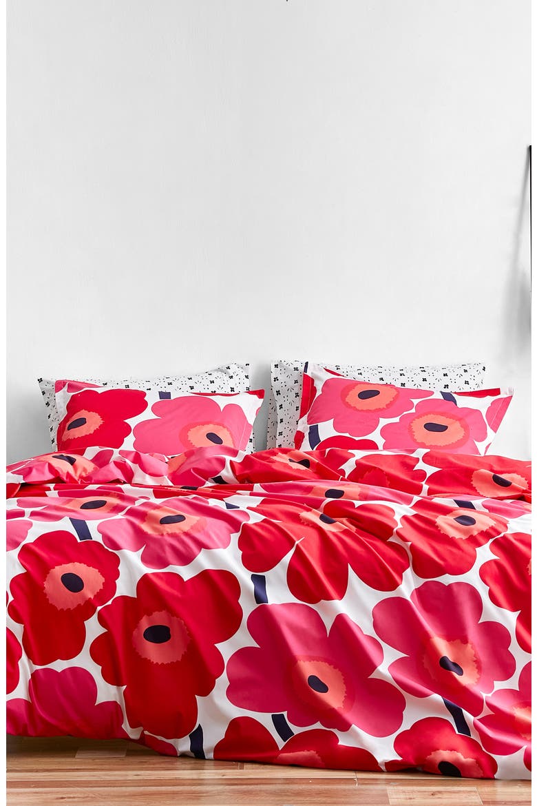 Unikko Comforter & Sham Set, Main, color, RED