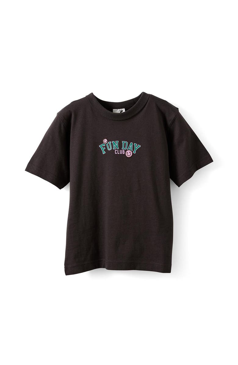Cotton On Kids Kid's Poppy Oversize Graphic Print Tee, Main, color, Phantom Fun Day Club